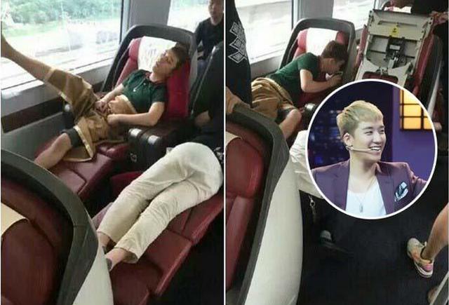 韩国明星胜利坐高铁睡姿不雅，开4百万超跑超速驾驶，形象全无！