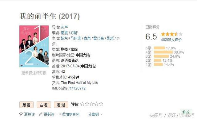 《我的前半生》跌落神坛评分掉到6分，观众直批编剧三观不正