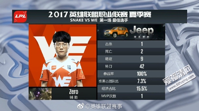 2017年8月17日LPL夏季赛WEvsSnake完整视频录像回顾 Snake2:1战胜WE